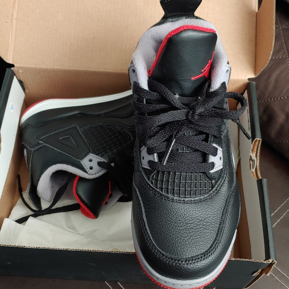 Jordan Black and Red Kids Sneakers